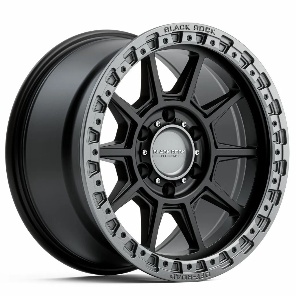 BLACK ROCK GUNNER SATIN BLACK GUNMETAL GREY RING 17X9