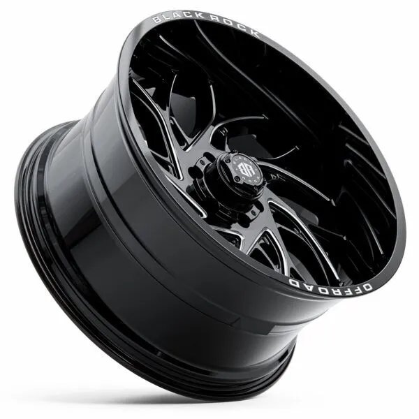BLACK ROCK STRYKER GLOSS BLACK MILLED 22X11.5