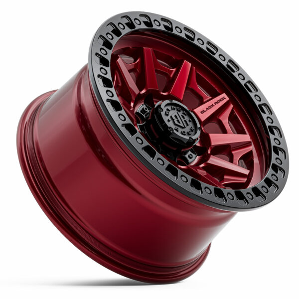 BLACK ROCK CAGE ILLUSION RED BLACK RING 17X9