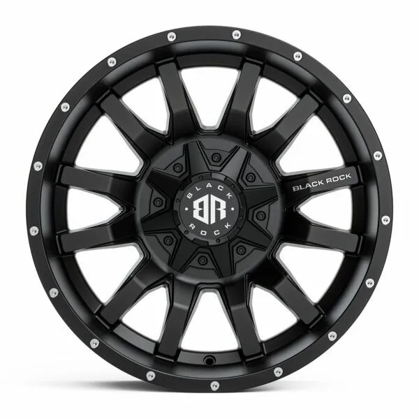 BLACK ROCK PREDATOR SATIN BLACK 22X12