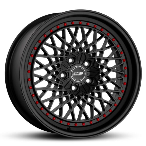 JSR-ST19-Satin-Black-With-Red-Rivets-Wheels JSR-ST19-Satin-Black-With-Red-Rivets-Wheels