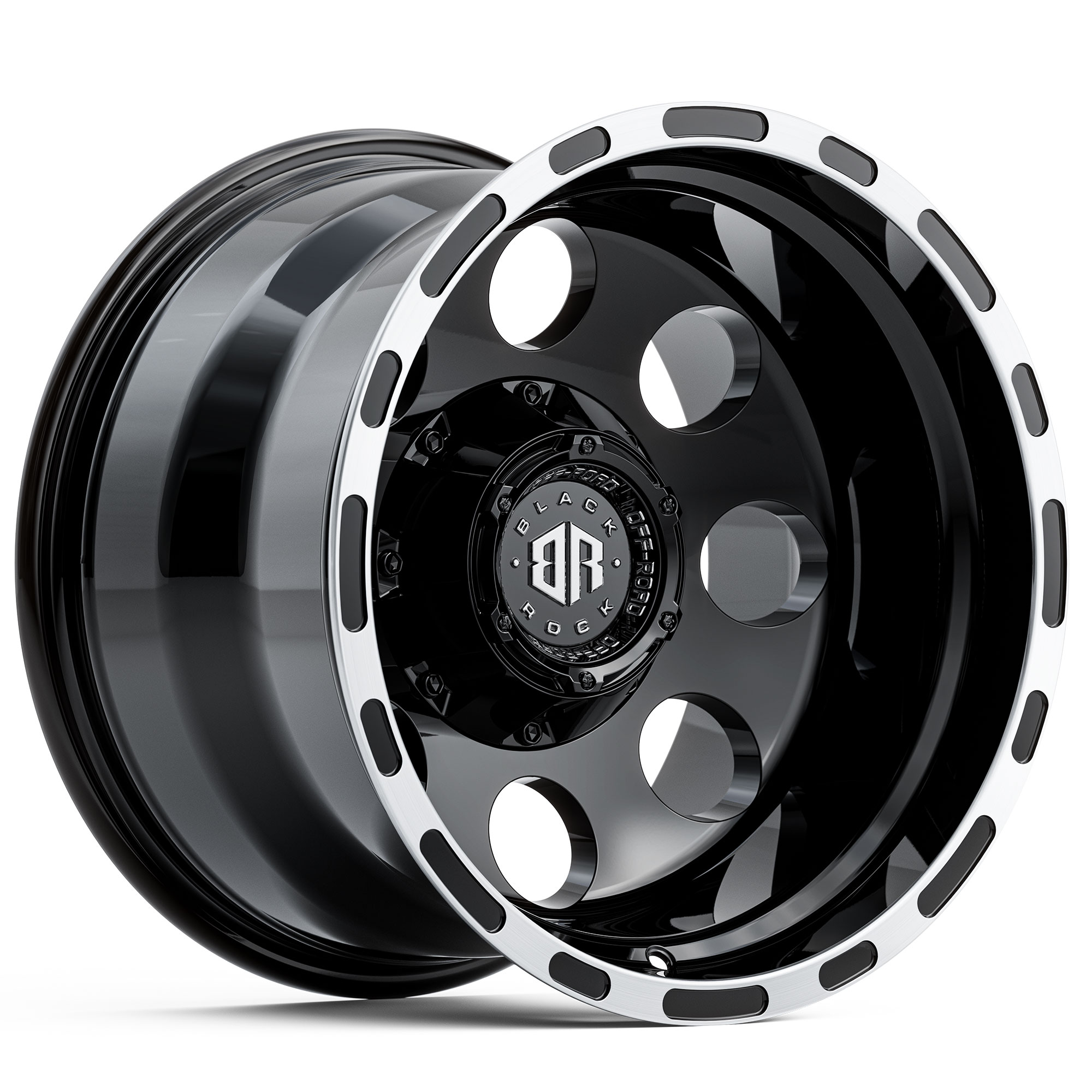 BLACK ROCK LIGHTNING BLACK MACHINED LIP 16X8