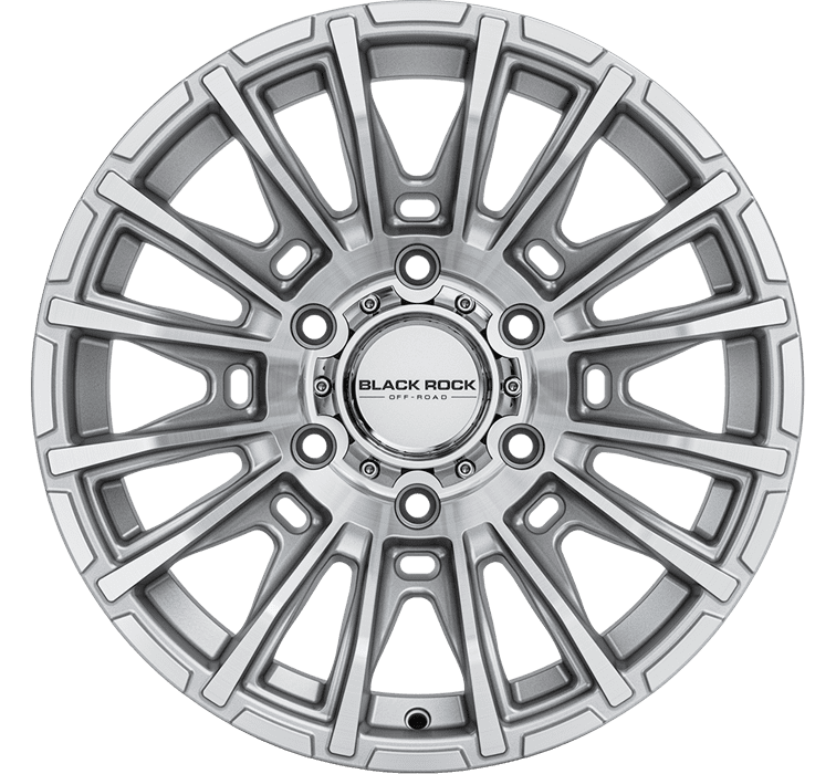 BLACK ROCK MAYHEM SILVER MACHINED 17X9