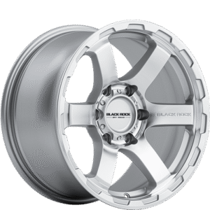 BLACK ROCK GRIP SILVER MACHINED 17X9