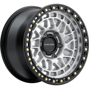 BLACK ROCK FURY MATTE SILVER WITH BLACK RING 17X9