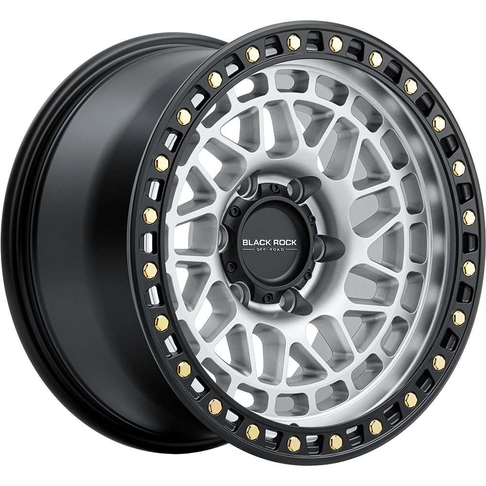 BLACK ROCK FURY MATTE SILVER WITH BLACK RING 18X9