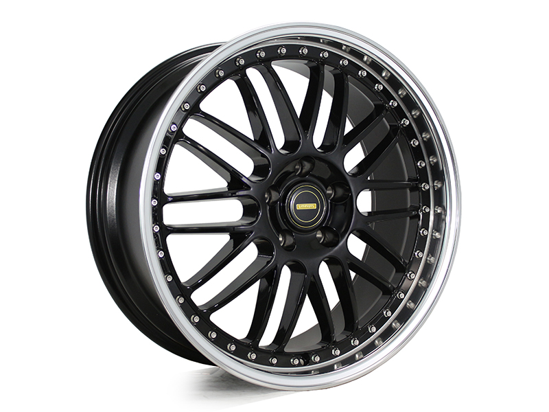 Simmons OM-1 multi-spoke wheel in Gloss Black Mirror Lip finish