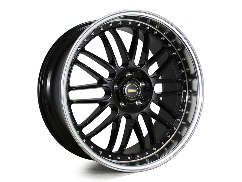 Simmons OM-1 Gloss Black Mirror Lip 9.5 profile Simmons OM-1 multi-spoke wheel in Gloss Black Mirror Lip finish