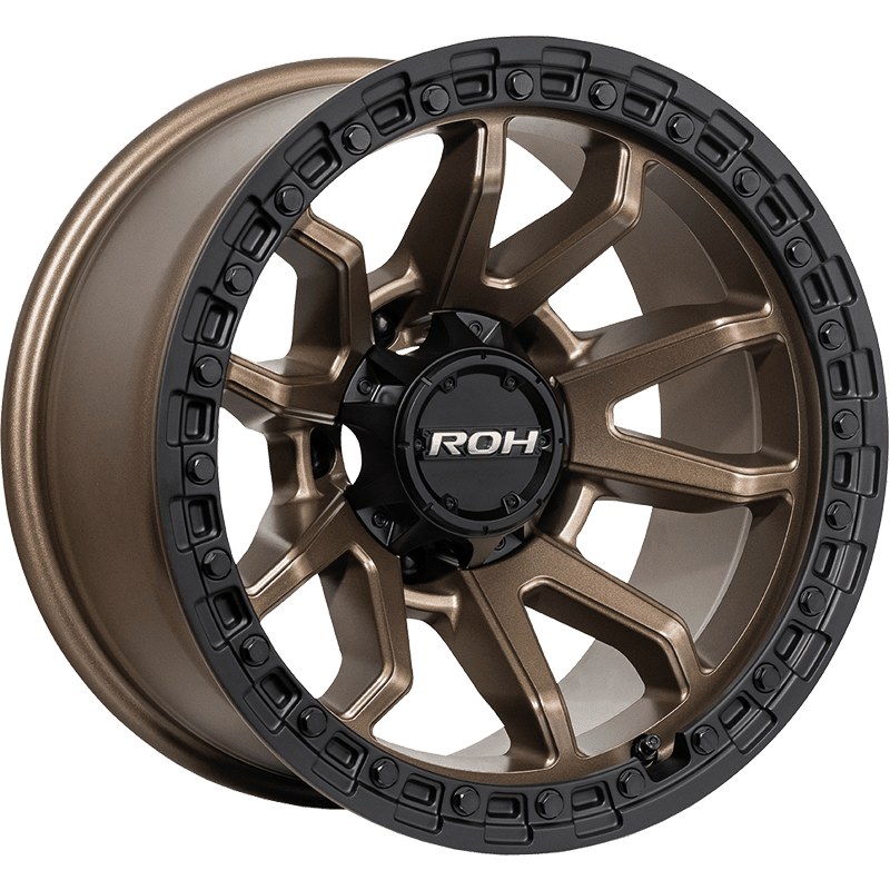 ROH RAID 5 Bronze Centre Black Lip wheel catalogue ROH RAID 5 Bronze Centre Black Lip wheel; model and finish reference; fitment may vary