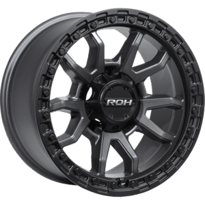 ROH RAID 5 Graphite Centre Black Lip wheel; model and finish reference; fitment may vary