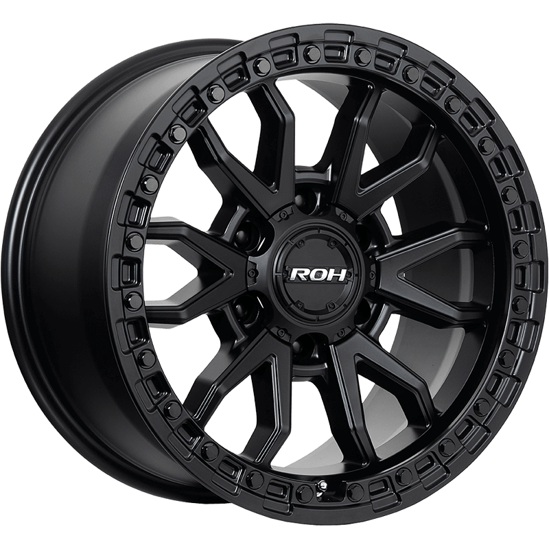ROH RAID Matte Black wheel; model and finish reference; fitment may vary